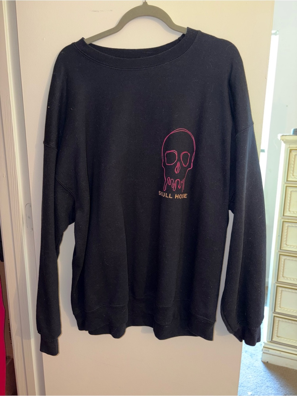 Skullhouse Sweatshirt with Pink Dripping Skull Graphic